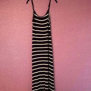 5th & Love navy blue, white, stripped maxi dress